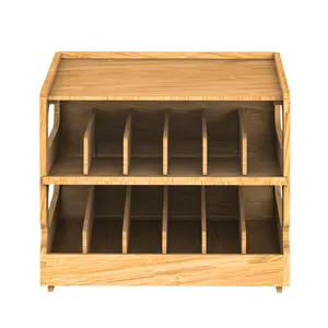 Cat Can Organizer for Pantry, Bamboo Pantry Organizer, 2 Tier Stackable Can Storage Rack Ideal for 36 Pet Food Cans(FIFO)