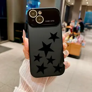 Mystic moon with shining stars in a dreamy night sky Suitable for iPhone 17 16 15 14 13 12 Mini Plus Pro ProMax Dopamine-hue silicone case—slim, shockproof, full camera protection, microfiber-lined. Minimalist & fresh.