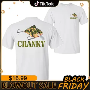 Crankbait T-Shirt, Fishing Lure Graphic Tee for Anglers, Soft Cotton Blend Shirt, Camo Bass Fishing Humor Apparel for Men, Gift for Crankbait Lovers