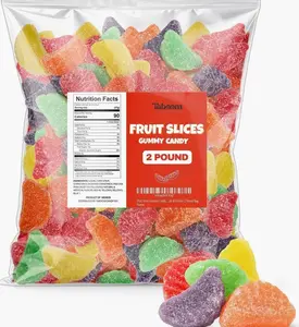 Bulk Fruit Slices Jelly Candy, Assorted Soft & Chewy Sugar-Coated Gummi Candy For Parties, Classroom candies & Treats - 2 Pound Bag