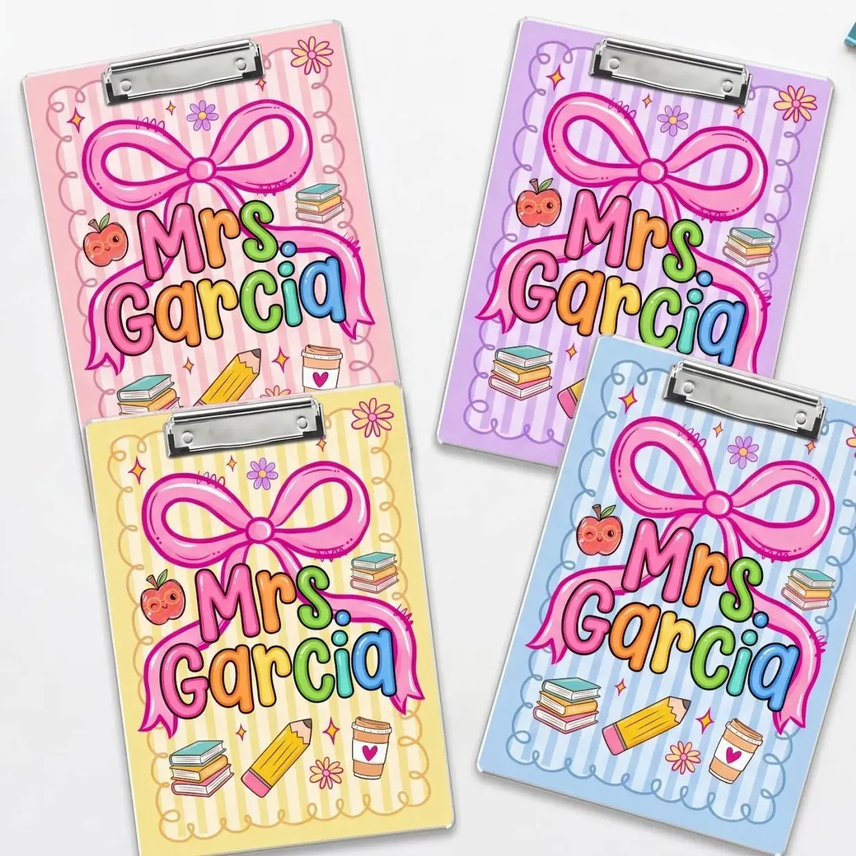 Personalized Teacher Clipboard, Custom Name Acrylic Paper Clipboard, Back To School Teacher Gift