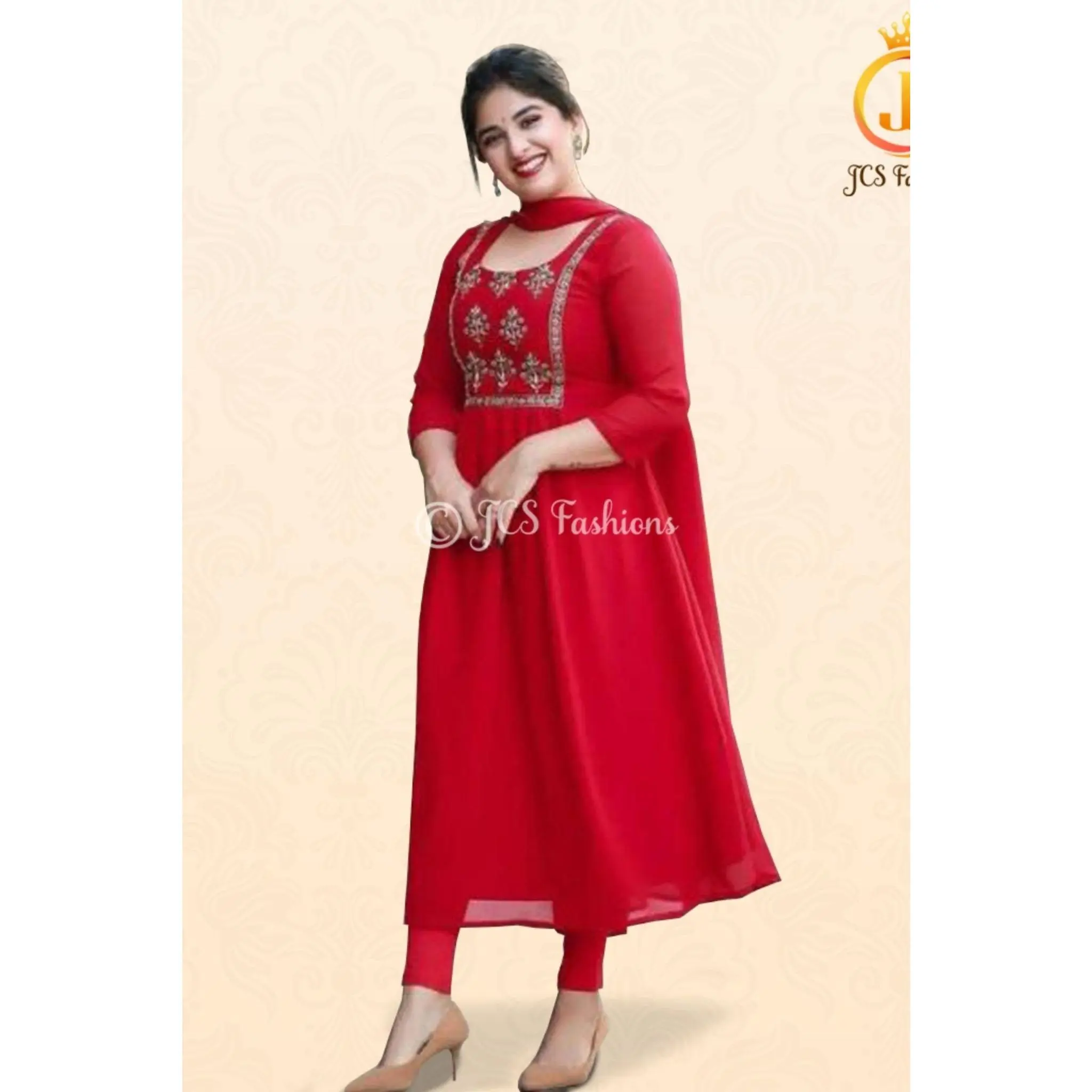 Anarkali Kurti with Dupatta – Embroidered Festival Wear