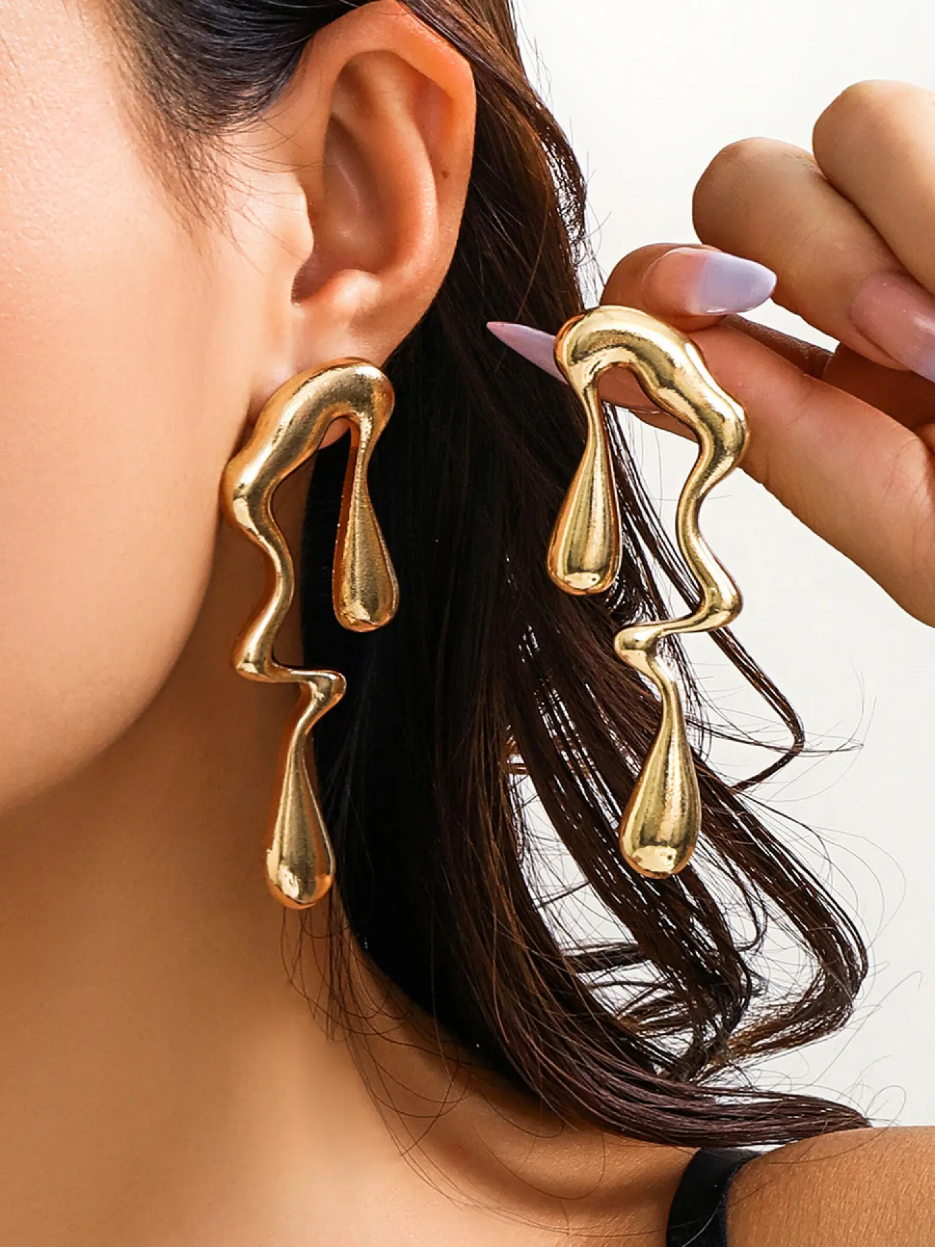 Artistic Gold Drip Dangle Earrings - Avant-Garde Stylish Jewelry for Women's Daily Wear, Party & Fashion Occasions, Trendy Jewelry, Bohemian Earrings, High Quality Earrings