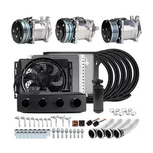 12V 24V A/C Air Conditioner Evaporator Radiator Compressor kit for Muscle Car Truck Van Tractor Digger Motorhome AC Parts