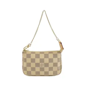 Pre-owned Louis Vuitton Canvas Small Leather Goods Mini Pochette Accessoires Damier Azur Accessory Pouch