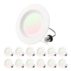 VEVOR 12 Pack LED Recessed Lighting, 5/6 Inch, Retrofit Can Lights, 1050 LM 13W 120V, Selectable 5CCT 2700K/3000K/3500K/4000K/5000K, 10 to 100 Dimmable, Compatible with E26 Base and TP24 Connector