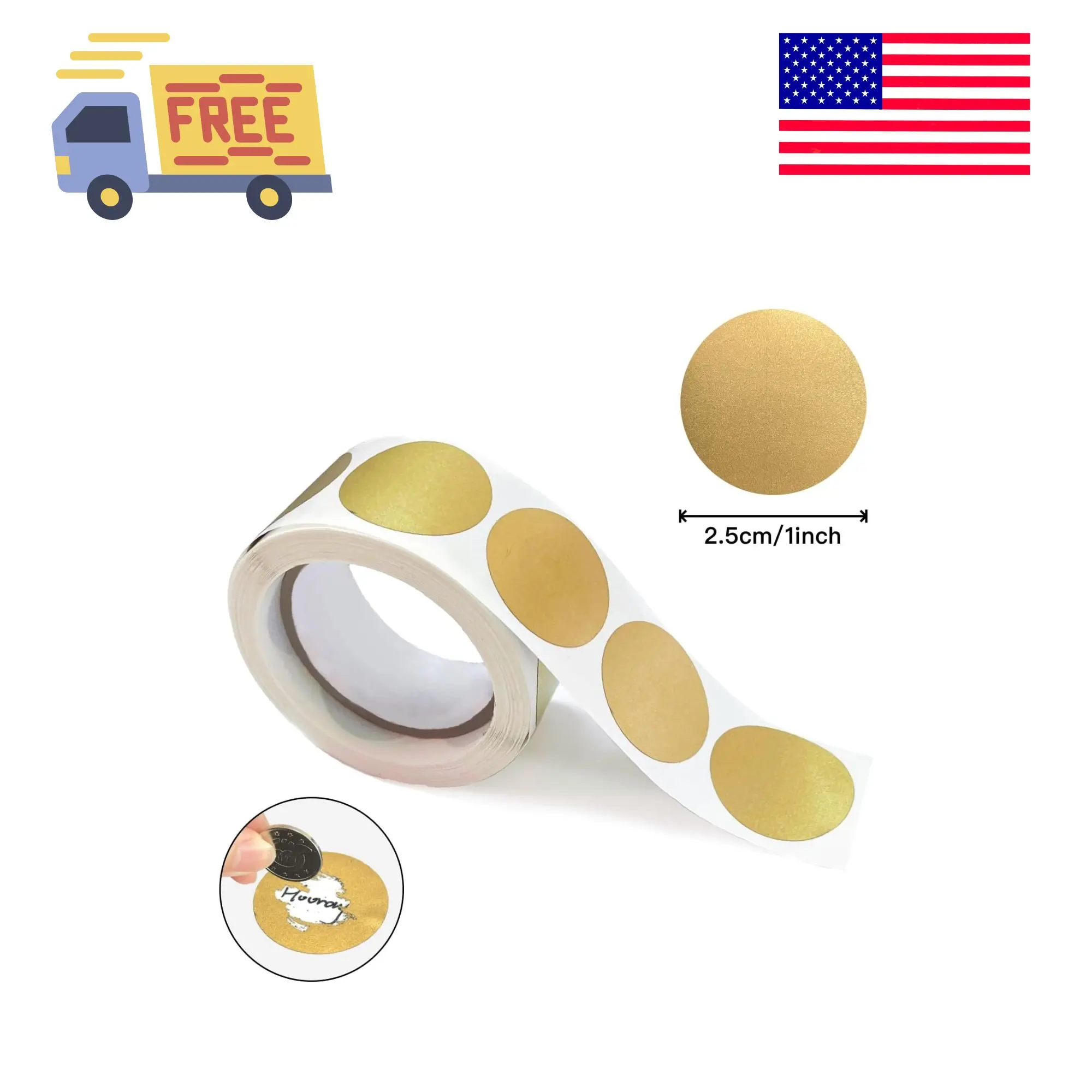 300 Pcs 1" Round Scratch Off Stickers Roll, Wmiwulien Circle Scratch-Off Labels, Self Adhesive DIY Stickers