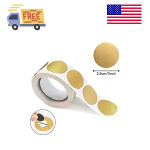 300 Pcs 1" Round Scratch Off Stickers Roll, Wmiwulien Circle Scratch-Off Labels, Self Adhesive DIY Stickers