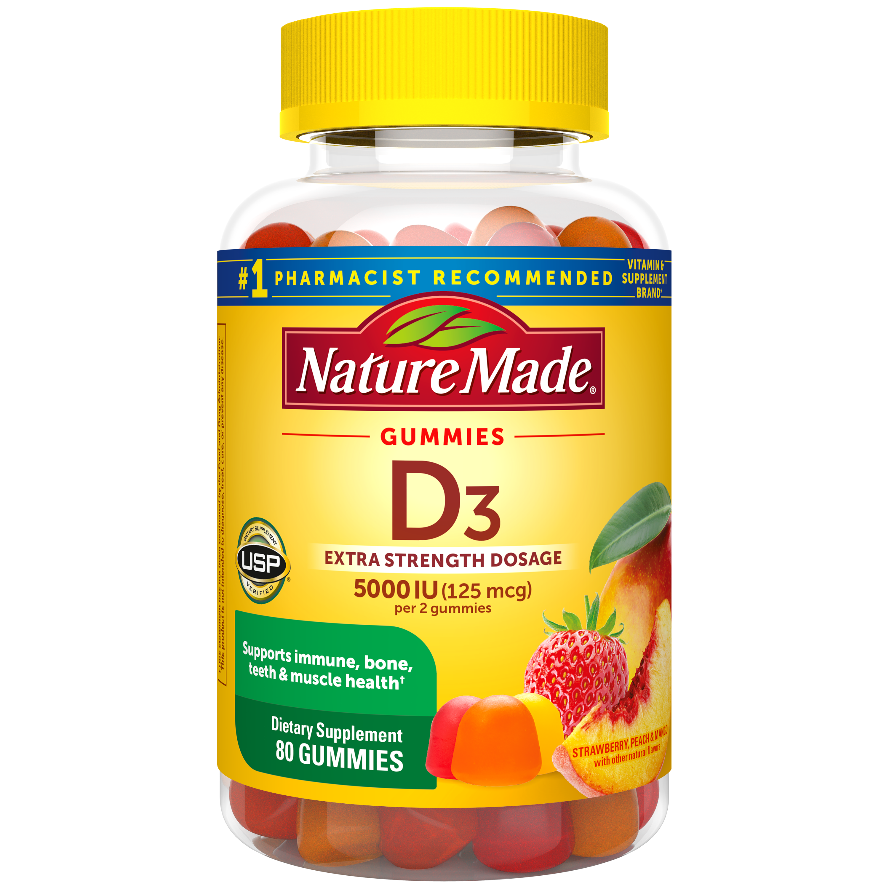 Vitamin D Extra Strength 5000 IU (125 mcg) Gummies