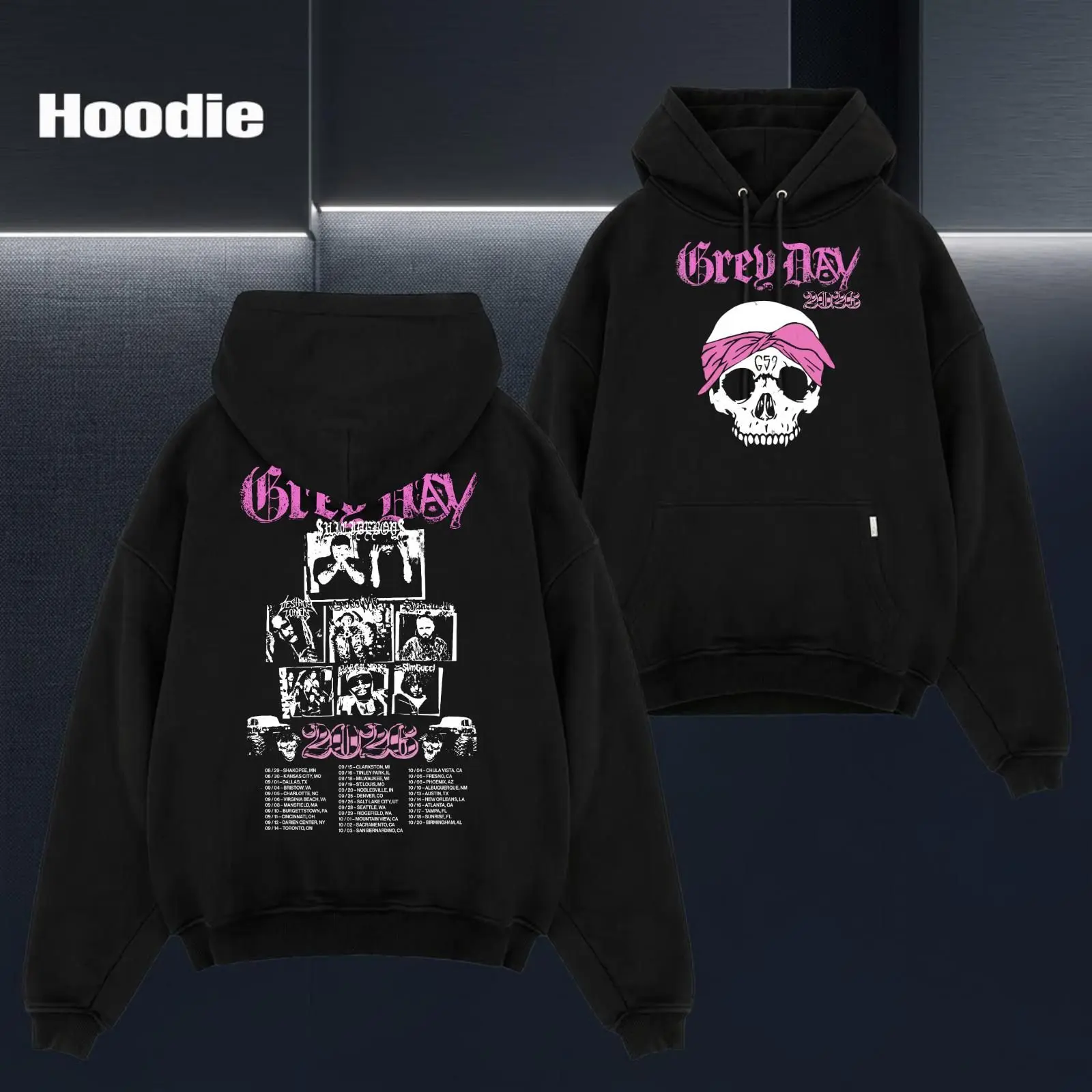 Premium GreyDay 2026 $UlClDEBOYS Tour Pink Design Ver3 Hoodie, $UlClDEBOYS G59 Merchandise, Rap Music Shirt, Pink G59 Merch - Unisex Rapper Clothing