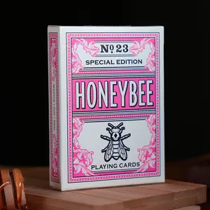 Honeybee No.23 Special Edition Numbered Bees Motif Playing Cards - Limited Blush Pink, 750-Printed Limited Run, Unique Collectible for Card Game Enthusiasts