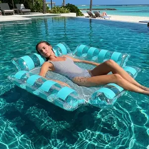 New Transparent Inflatable Adult Pool Lounge Float, Pool Chair Float, Portable Summer Raft, Relax and Travel, Backyard Pool and Beach Fun