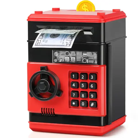 Piggy Bank, Automatic Electronic Piggy Bank for Kids Boys Girls with Password, Money Bank Kids Safe Toys for 3 4 5 6 7 8 9 10 Year Old Boy Girl