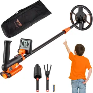 VEVOR Metal Detector for Kids, 6 Inch, 25''-37'' Adjustable Gold Detector, IP68 Waterproof Search Coil with LCD Display Advanced DSP Chip, Lightweight for Junior Youth Detecting Gold Coin Treasure