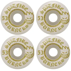 Spitfire Skateboard Wheels Burners 53mm 99A White/Gold