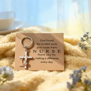 Stethoscope Cross Keychain, Faith Cross Pendant, Bag Charm, Car Key Decoration, Nurse Thank You Gift, Perfect Gift for Family Friends