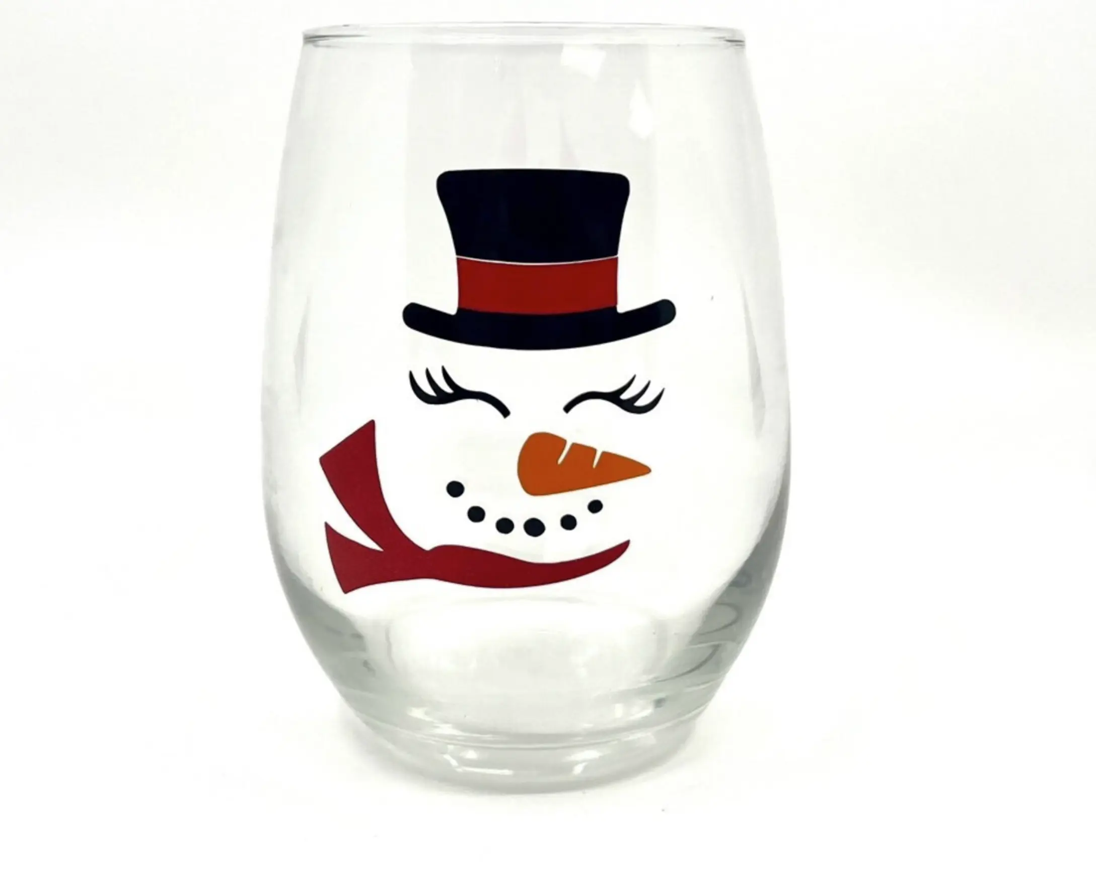 Snowman Christmas wine glasses | wine glasses | Christmas decor | holiday season | colorful | red and white wine | festive Drinkware
