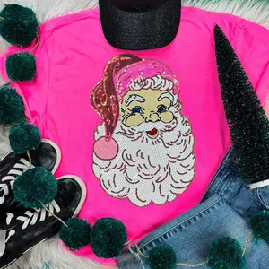 Sequins NEON PINK Santa Patch