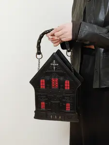 Trendy Ladies' Handbag with Retro House Design, Casual All Seasons Fashion Bag for Daily Street Parties and Gift Giving
