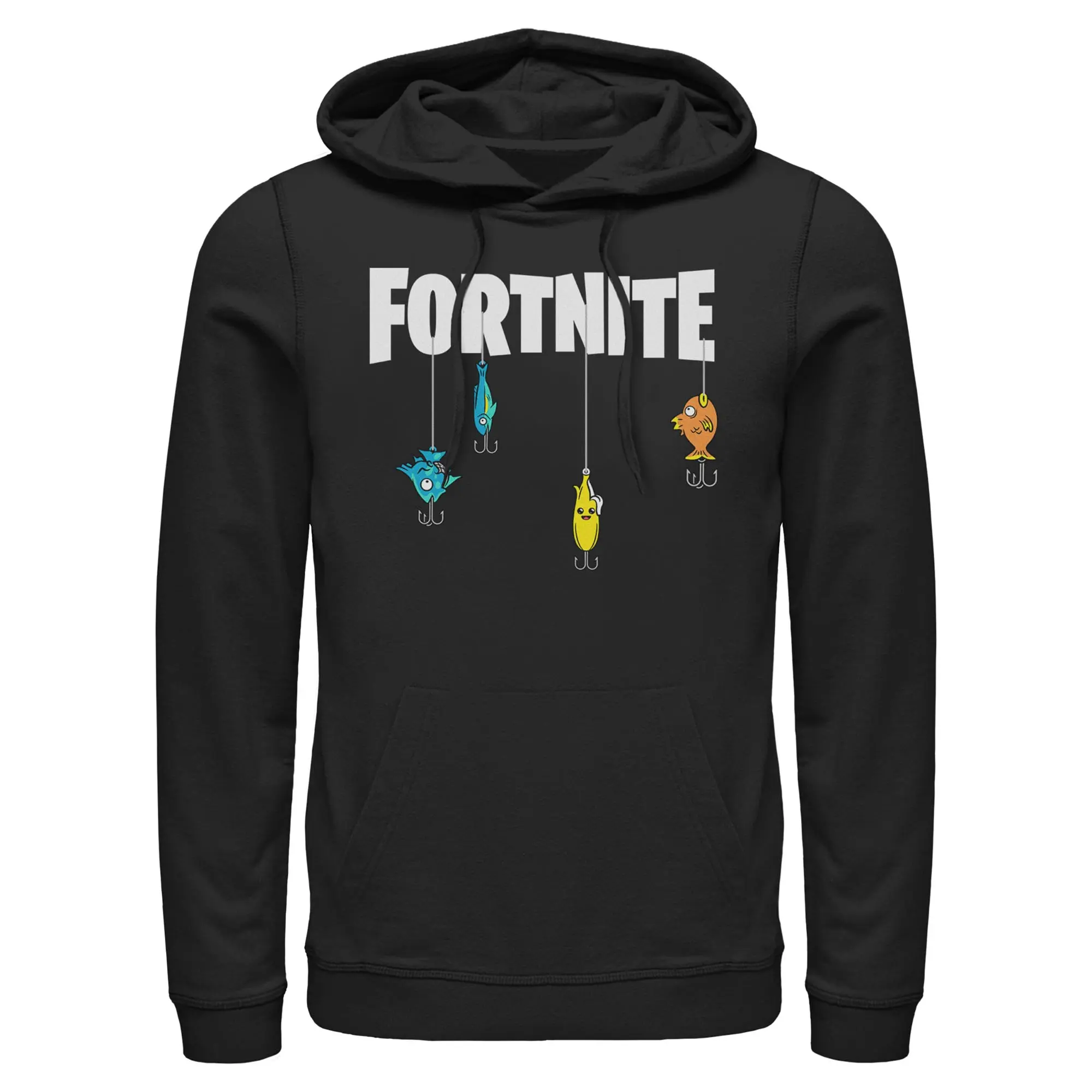 Mens Fortnite Fishing Lure White Logo Lightweight Hoodie