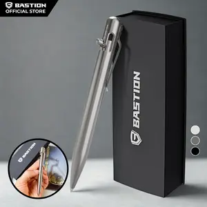 BASTION Titanium Bolt Action Pen - Durable Professional Ballpoint Pen with Fine Tip, EDC Pen, Ink Refillable, Luxury Pen