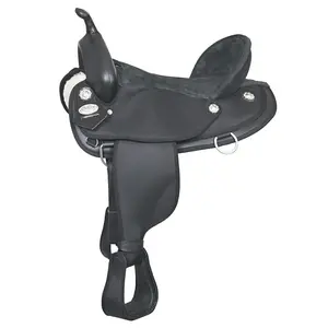 Hilason Horse Barrel Trail Pleasure Endurance Synthetic Saddle Black