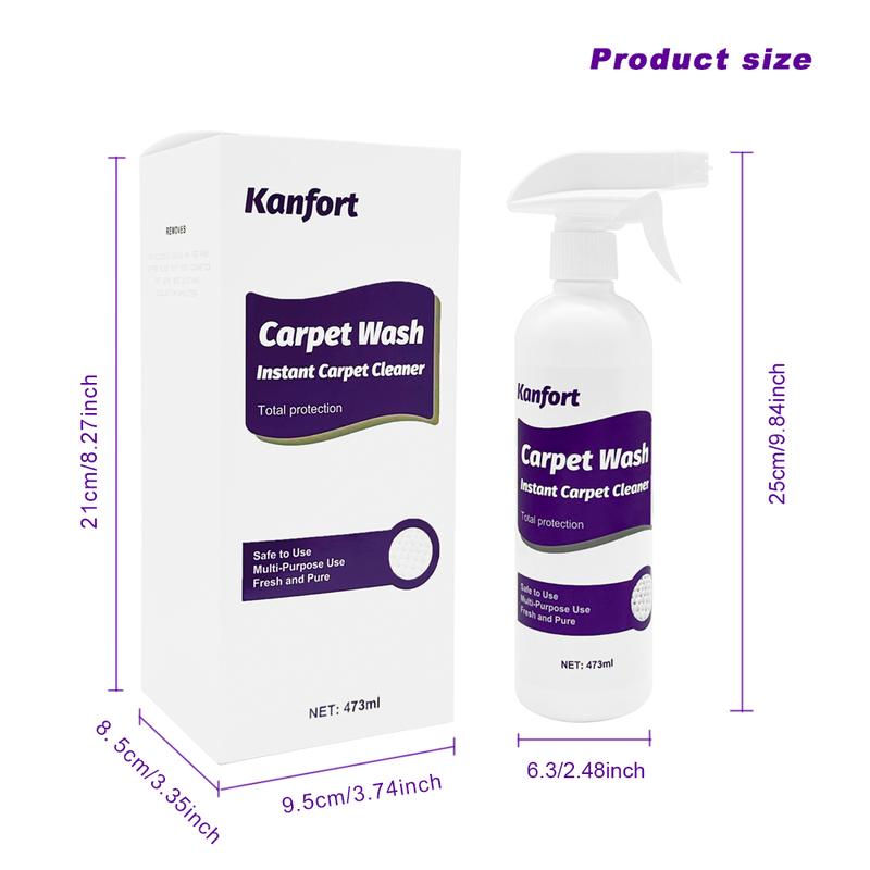Professional Carpet Cleaner Spray – 16OZ/473ml Each Deep Cleaning Foam for Rugs, Upholstery & Fabric – Removes Stubborn Stains, Dirt & Pet Messes – No-Rinse, Fast-Drying & Odor-Eliminating Formula – Perfect for Homes, Offices & High-Traffic Areas