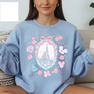 Coquette Bow Castle Sweatshirt, Magic Castle Sweatshirt, Animal Kingdom Shirt 7Y6UJ 4