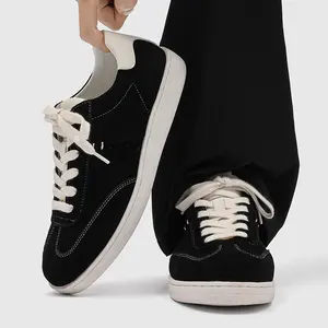 Preppy Style Must-Have: Two-Tone Suede Retro Sneakers for Men