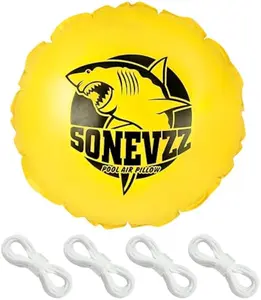 4' x 4' Square Air Pool Pillow – Heavy-Duty Cold-Resistant Vinyl | Above Ground Pool Winter Closing Kit with Rope & Dual Boston Valve