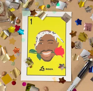 La Rosa #1 Loteria Frameable Greeting Card for Gifting