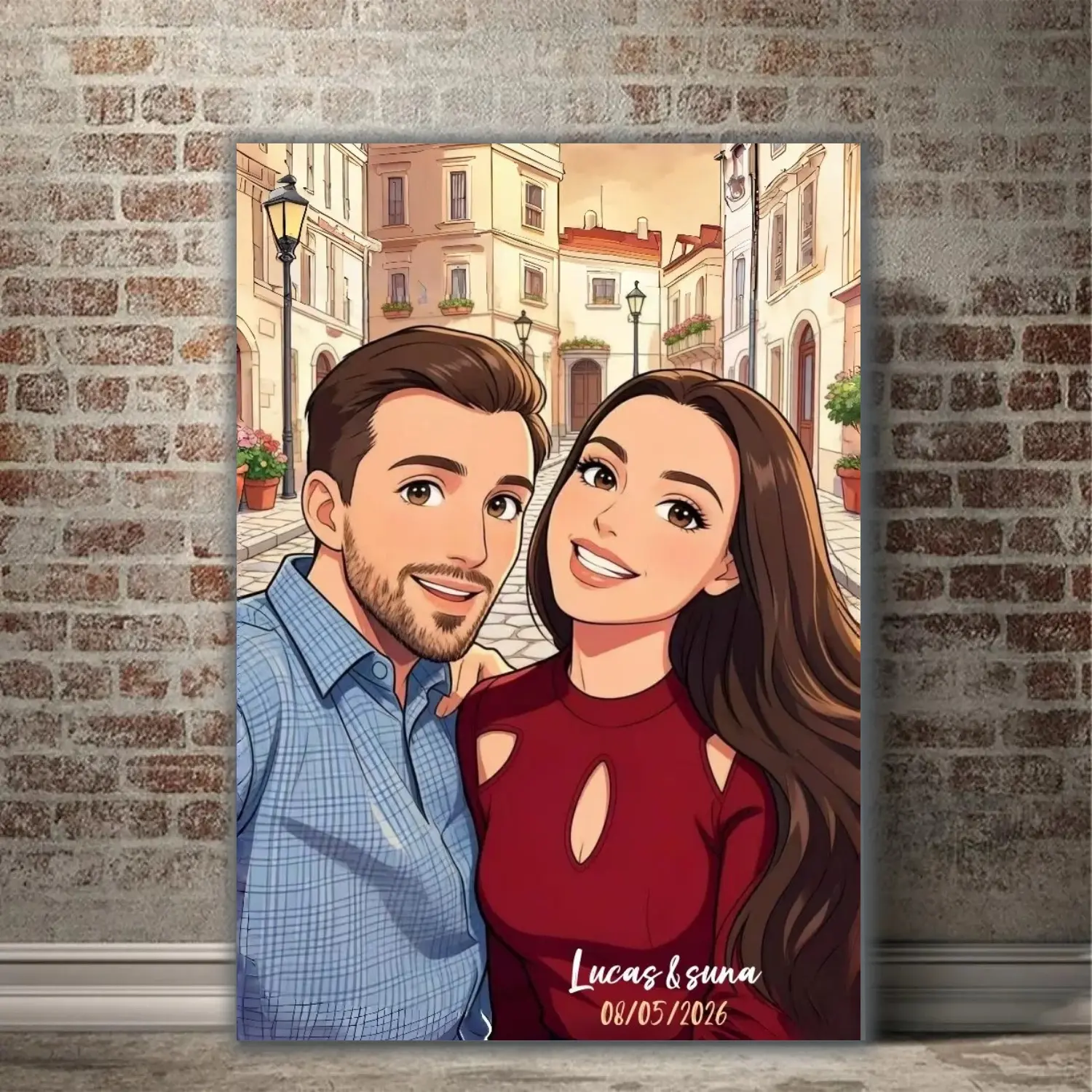 Personalized Cartoon-Anime Character Framed Pine Wood Canvas Print Posters - Custom Original Image Photo Printing, Meaningful Wedding & All Seasons Gifts, Anime Decoration for Kid Room Home Supplies, Home Inspo, Comic Art