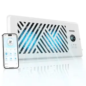 AC Vent Booster Fan 4" x 10" Register with APP Control, -Quiet 120 CFM Airflow, -in Negative Ions, 10-Speed HVAC Vent Fan with  &  Lock