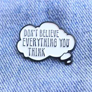 Metal Enamel Phrase Brooch Backpack Clothing Decoration Gift for a Friend