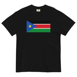 South Sudan Flag T-Shirt | Unisex Premium Heavyweight Tee | National Emblem & Patriotic Apparel