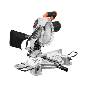 fathersdaygift VEVOR Compound Miter Saw, 10-Inch Blade, 15 Amp Motor, 60-Tooth, Corded Single Bevel 0-45, LED Precision Alignment, Angle Adjustable, Lightweight Cast Aluminum Base, for Wood, Composite Decking