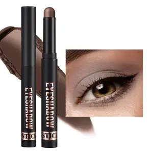 Cream Eyeshadow Stick, Shimmer and Matte Eye Shadow Stick Waterproof Eye Shadow Pencils Long Lasting Eye Smoky Brown Eyeshadow Stick Crayon Glitter Eyeshadow Sticks for Women Eyes Makeup