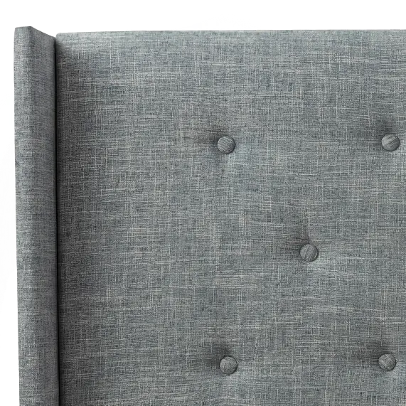 Blue Grey Linen-Diamond Tufting