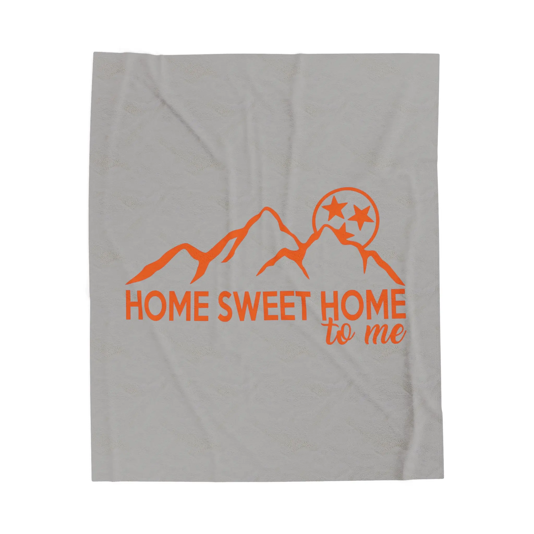 Home Sweet Home Velveteen Plush Blanket, Cozy Blanket, Gift for Homeowners, Warm Throw Blanket, Housewarming Gift, Mountain Decor, Tennessee Vols, College Football, Stadium blanket, TN, GBO, Rocky Mountain