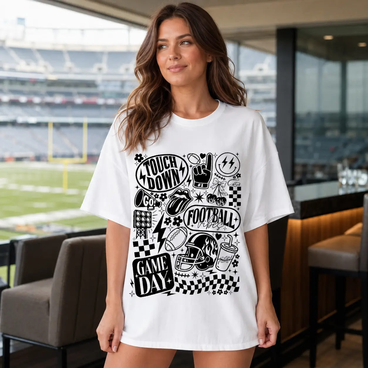 Comfort Colors Football Shirt, Retro Football Shirt, Football T-Shirt, Retro Football Mama Tee