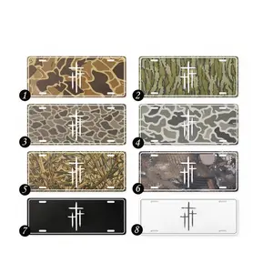 Three Crosses Christian Front License Plate - Calvary Hill Spiritual Aluminum Car Tag - Religious Faith Symbol Vanity Plate - Gift for Believers