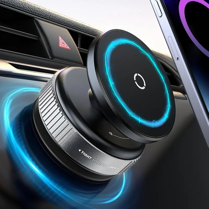 360° Rotating Suction Cup Car Phone Holder, Adjustable Vacuum Magnetic Phone Stand, Mobile Phone Holder, Compatible with All Smartphones, for Cars/Gym/Mirrors, Car Phone Mount