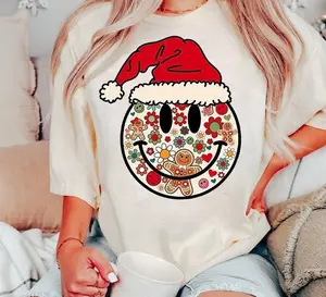 Retro Christmas Shirt | Christmas Smiley Face Sublimation Shirt