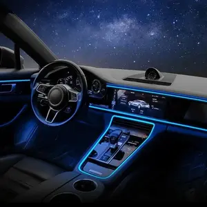 USB Car Atmosphere LED Light Strip, Multiple Color Modes 5M Fiber Ambient Light, Car Interior Decorative Light, USB Neon Strip Light, Car Interior Decorative Light for Car Bedroom Bar