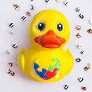 Autism Awareness Duck 3D Printed Duck Collectible Plastic Figurine for Jeep Lovers
