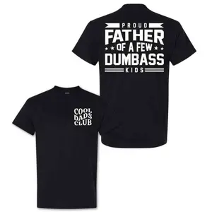 Graphic Tees Cotton Proud Father Of A Few Dumbass Kids Tshirt Men's Letter Graphic Tee Funny Dad Shirt for Father's Day Gift Cool Dad Shirt Summer Casual Fitted Crew Neck Drop Shoulder