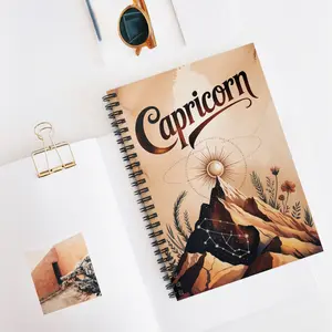 Astrology-Inspired Spiral Notebook - Capricorn, Celestial Journal, Inspirational Writing, Zodiac Gift, Personalized Stationery
