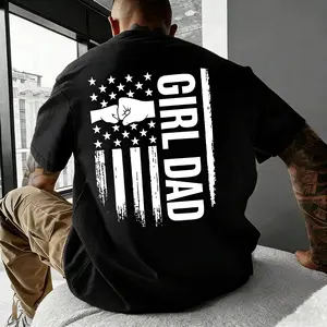 “Girl Dad” Graphic T-Shirt – American Flag Print Tee, Front & Back Design, Viral Statement Shirt, Must-Have Gift for Fathers