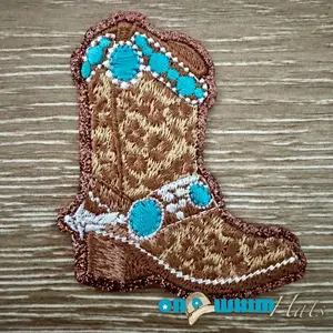 Bejeweled Cowboy Kicks Iron-On Patch