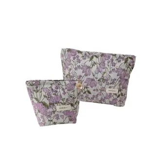 Elegant Purple Makeup Bag Travel Organizer Lightweight Handheld Cosmetic Pouch for Toiletry Storage with Zipper Closure Home Organizer Storage Bag
